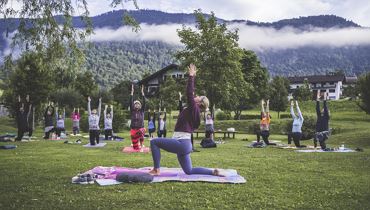yoga at the Thiersee lake